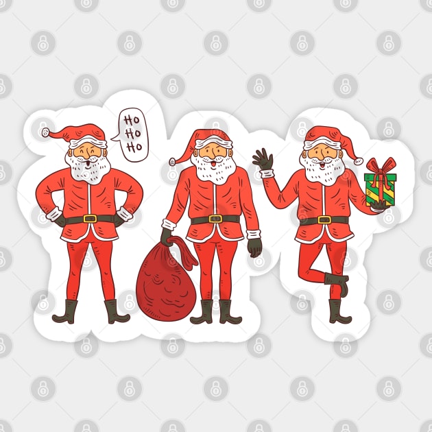 Santa Claus Funny Sticker by Mako Design 